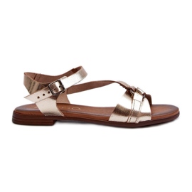 Zazoo 40182 Damen Ledersandalen Gold golden
