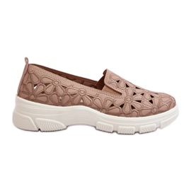 Durchbrochene Damenschuhe Rosa Emilei beige