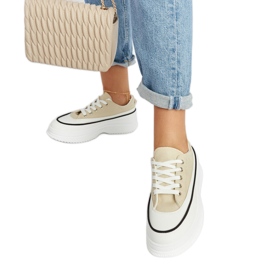 Beigefarbene Sneakers auf der Plesio-Plattform