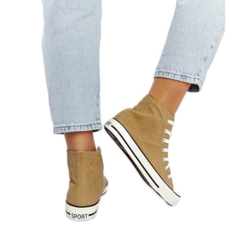 Braune High-Top-Sneaker von Efren beige
