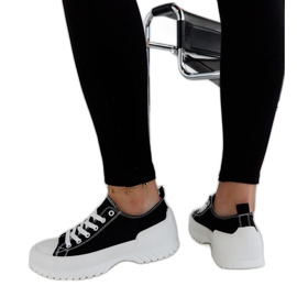 Schwarze Monteleone-Plateau-Sneaker