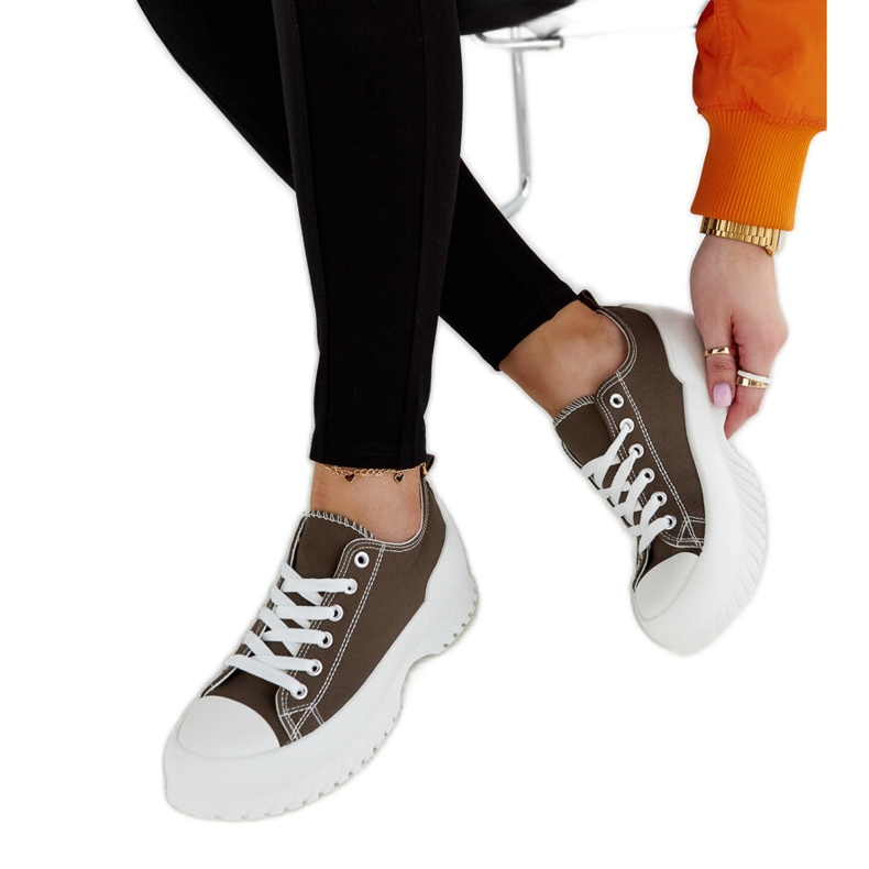 Grüne Monteleone-Plateau-Sneaker