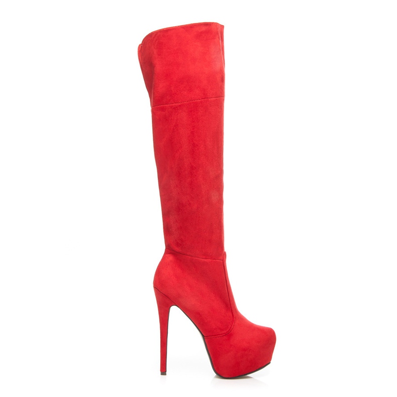 Comer Plateaustiefel aus Wildleder rot