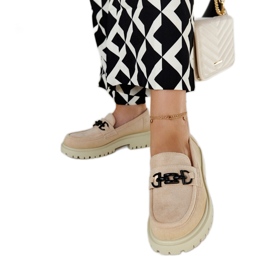 Beigefarbene Wildleder-Loafer mit Lyle-Schnalle