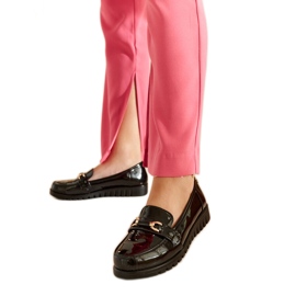 Schwarze Preußen-Mokassins aus Lack