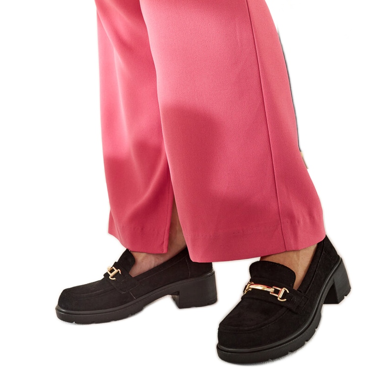 Sherie-Loafer aus schwarzem Wildleder