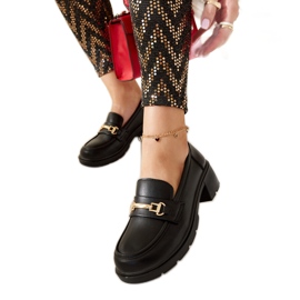 Schwarze Sherie-Loafer mit hohem Absatz