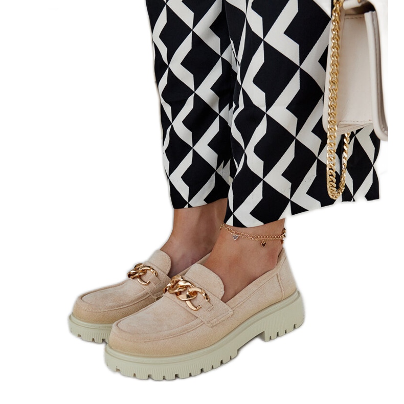 Beige Wildledermokassins von Elenor