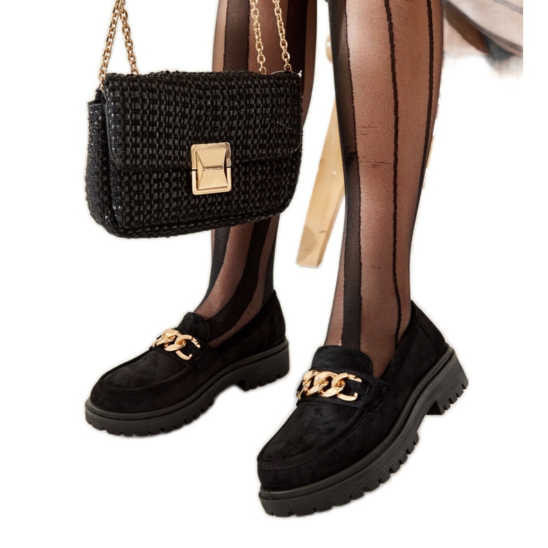 Elenor schwarze Wildleder-Loafer