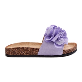 Damen-Flip-Flops mit Blumen, lila Lulania violett