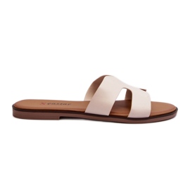 Damen-Flip-Flops mit Cut-Outs Beige Lumossa