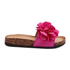 Damen-Flip-Flops mit Blumen Fuchsia Lulania rosa