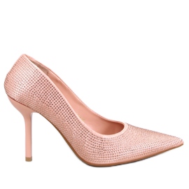 Paulis Champagne Damen High Heels mit Zirkonia rosa