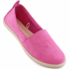 Damen-Slip-On-Espadrilles aus Wildleder, rosa Potocki W16009