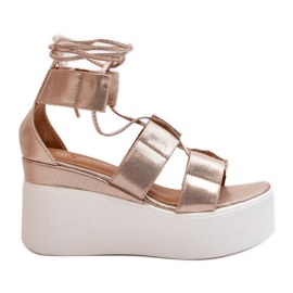 Helavi Gold gebundene Sandalen für Damen golden