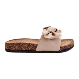 Damen-Flip-Flops mit Schleife Beige Ezephira