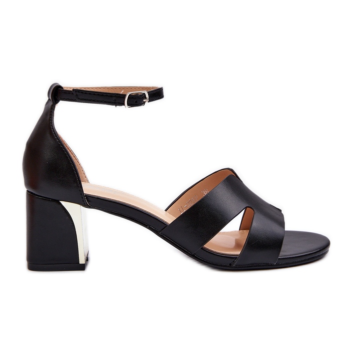 Damen-Block-Sandalen mit hohem Absatz in Schwarz Irivana