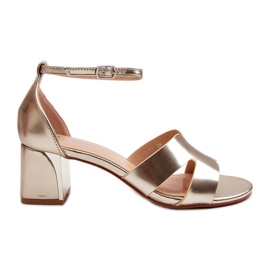 Damensandalen mit Blockabsatz Gold Irivana golden