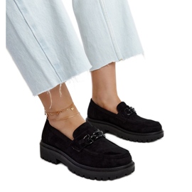 Schwarze Wildleder-Loafer mit Lyle-Schnalle