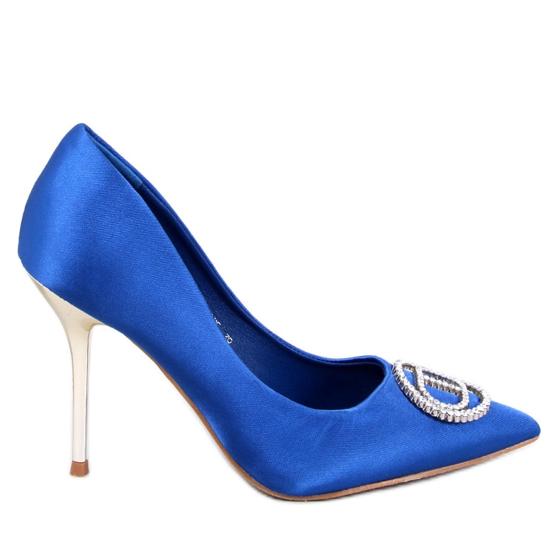 Malconi Blaue High Heels mit Kristallverzierung