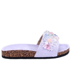 Kork-Flip-Flops mit Maliv Purple-Steinen lila