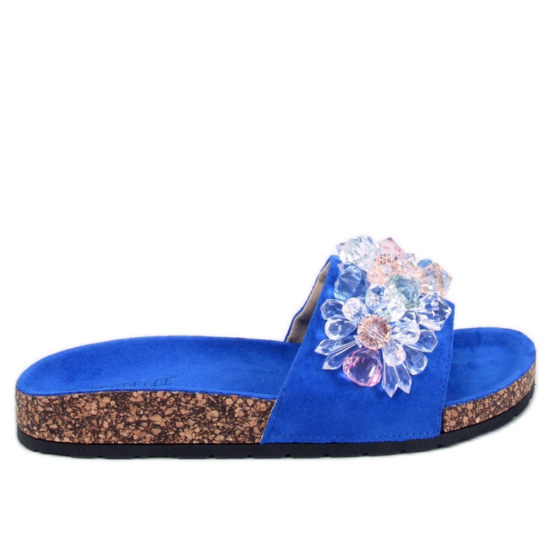 Kork-Flip-Flops mit malivblauen Steinen