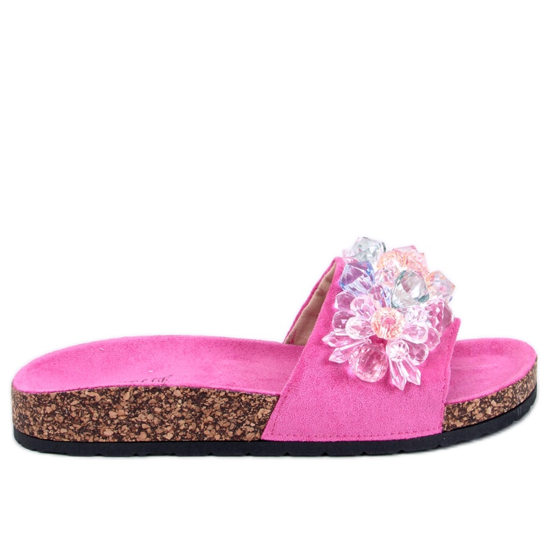 Kork-Flip-Flops mit Maliv-Fuchsia-Steinen rosa