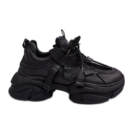 Damen-Sneaker mit dicker Sohle, schwarzes Windamella