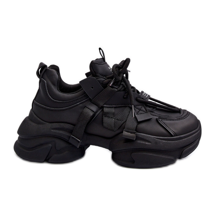 Damen-Sneaker mit dicker Sohle, schwarzes Windamella