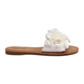 Damen-Flip-Flops mit Blumen, weißer Eelfan