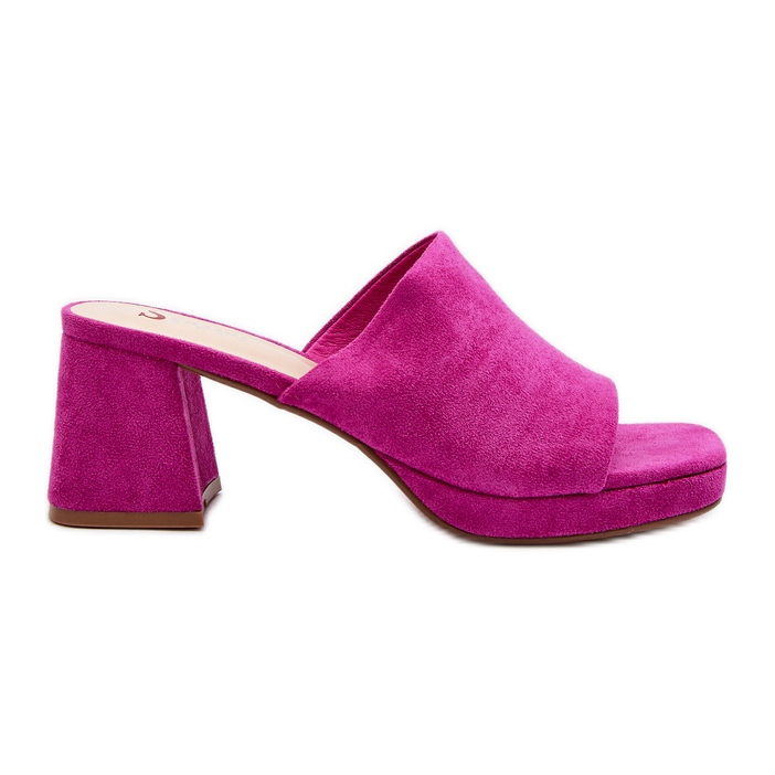 Damen-Flip-Flops mit hohem Absatz, Fuchsia, Bralya rosa