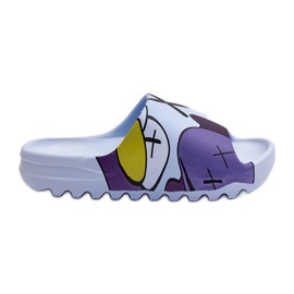 Gummi-Flip-Flops mit blauem Monster-Aufdruck