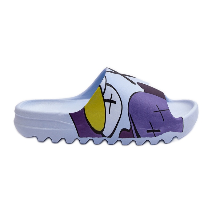 Gummi-Flip-Flops mit blauem Monster-Aufdruck