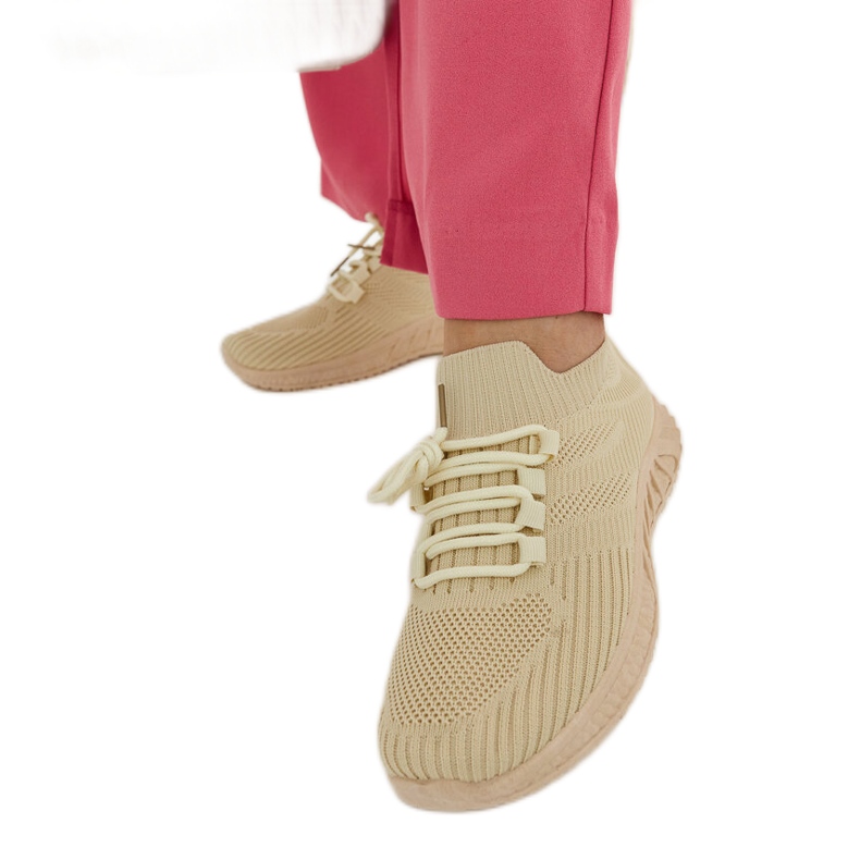 Beige Stoff-Sneaker von Ornella