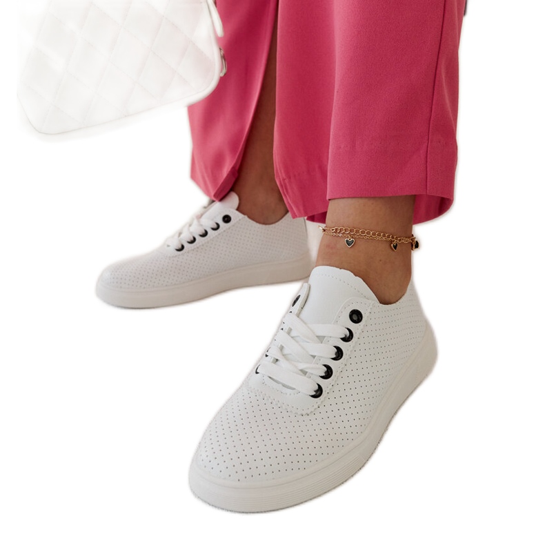 Weiße Öko-Leder-Sneaker von Sandrine