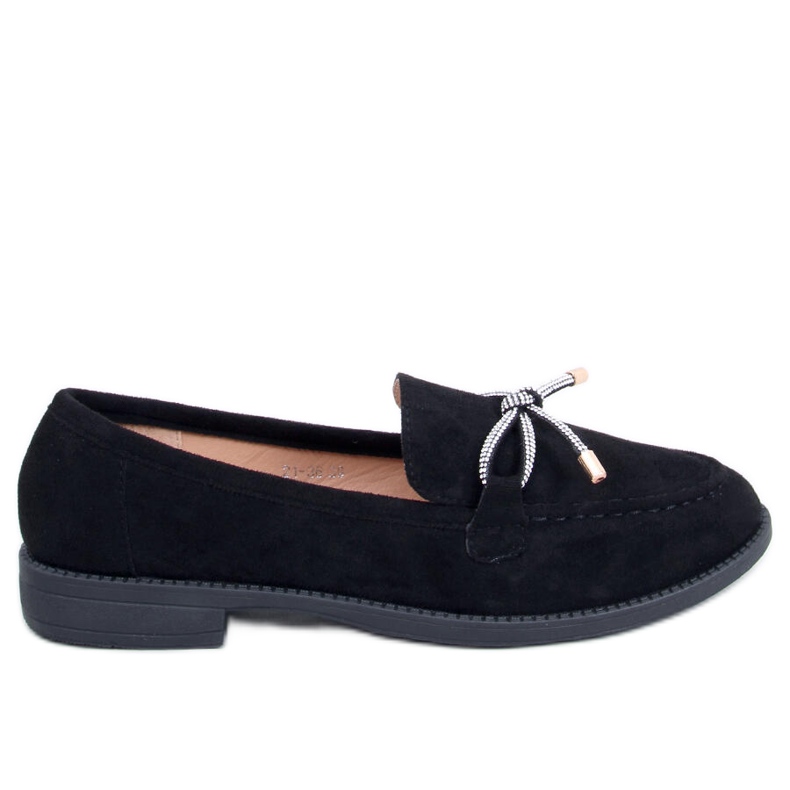 Schwarze Damen-Mokassins aus Wildleder von Saras