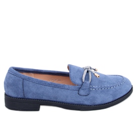 Saras Denim Blue Damen-Wildledermokassins blau