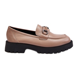 Vinceza Damen-Loafer aus Öko-Leder Beige Ledda