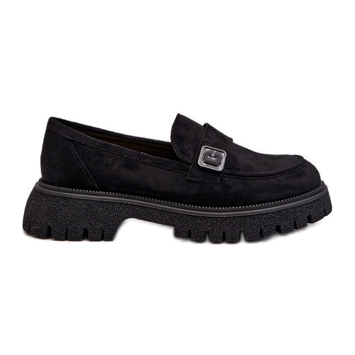 Vinceza Damen-Mokassins mit Riemchen Schwarz Flanila