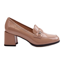 Vinceza Beige Lackpumps mit hohem Absatz Felicijana