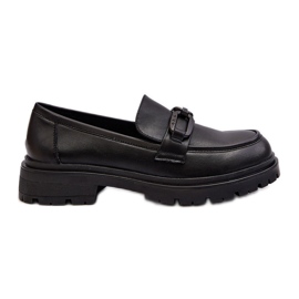 Vinceza Damen-Mokassins aus Naturleder Schwarz Imbleria