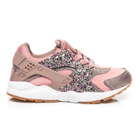 Kylie Rosa Turnschuhe mit Glitzer