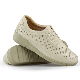 Bequeme beige Damenschuhe mit Gummizug