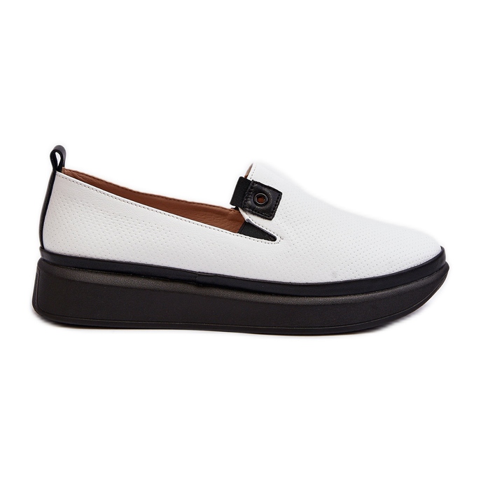 Vinceza Damen-Espadrilles aus Leder auf der Plattform White Tigera weiß