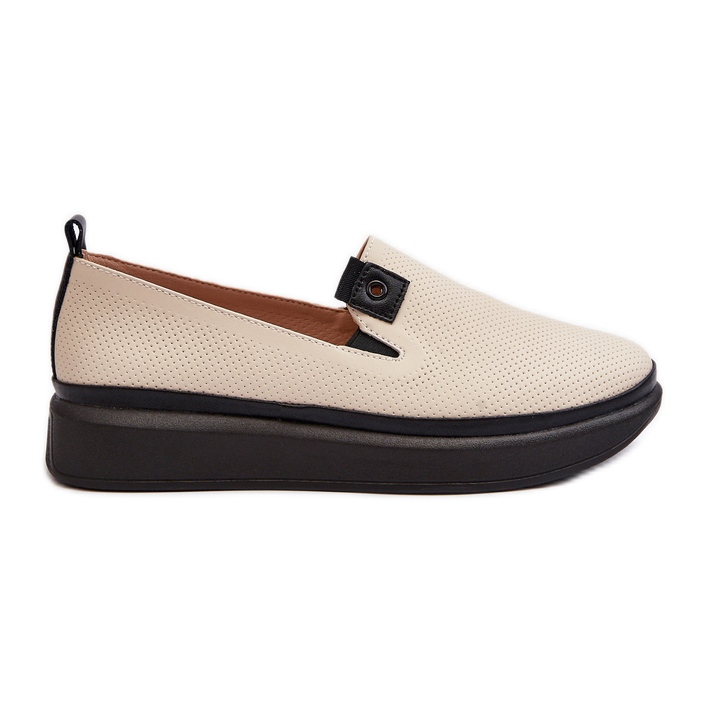 Vinceza Damen-Espadrilles aus Leder auf der beigefarbenen Plattform Tigera
