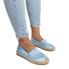 Himmelblaue Espadrilles mit Glanz auf der Caithlin-Plattform