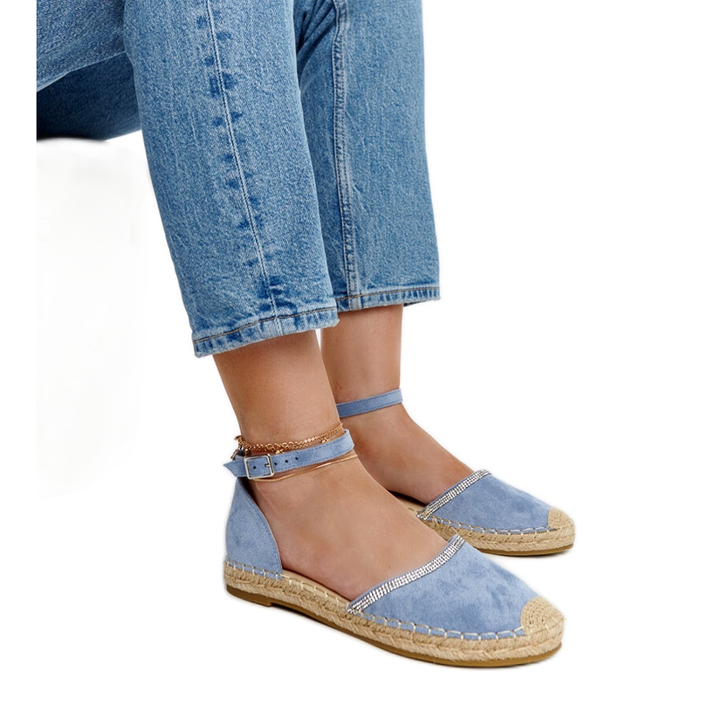 Blaue Espadrilles mit Aydan-Dekoration