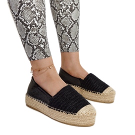 Schwarze Danica-Plateau-Espadrilles