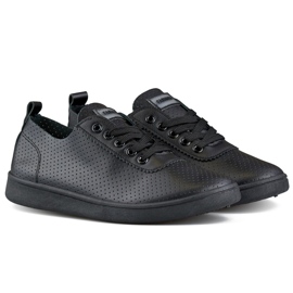 Schwarze durchbrochene Sneakers, durchbrochene Damen-Sneaker