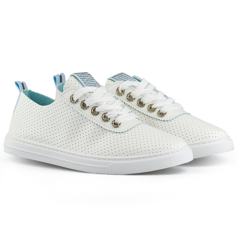 Weiße, durchbrochene Sneakers, durchbrochene Damen-Sneaker